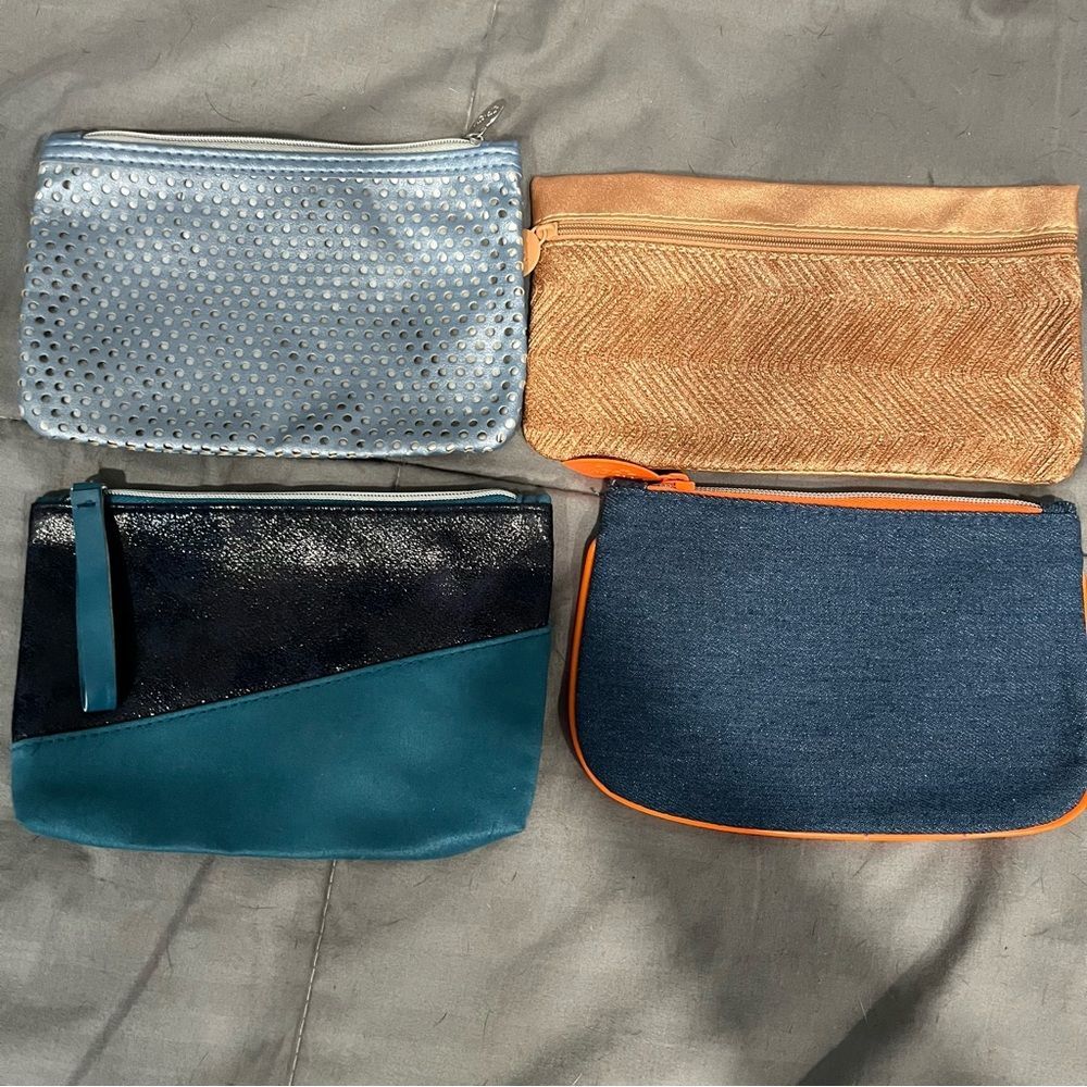 Ipsy Set of 4 Makeup Cosmetic Pouch Zippered Bags
